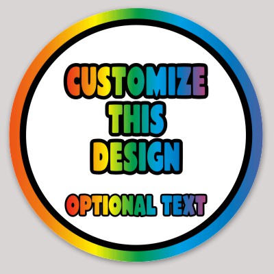 Circle Sticker with Rainbow Design