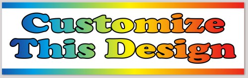 Template Bumper Sticker with Rainbow Bold Text