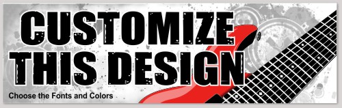 Template Band Bumper Sticker with Guitar and Text