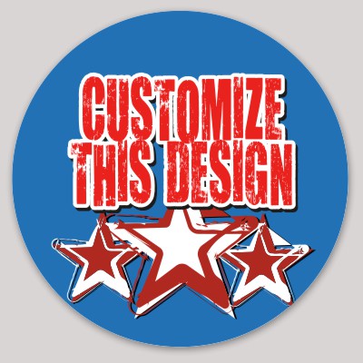 Template Circle Sticker with Distorted Stars