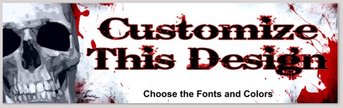 Template Bumper Sticker with Skull and Blood Background