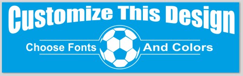 Template Bumper Sticker with Soccer Ball