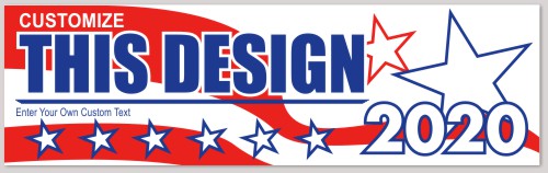 Template Bumper Sticker with Patriotic Background and Text