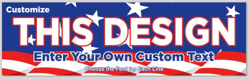 Template Bumper Sticker with Election Stars and Stripes
