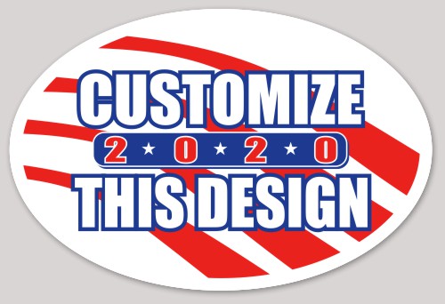 Template Oval Sticker with Bold Text and Stripes