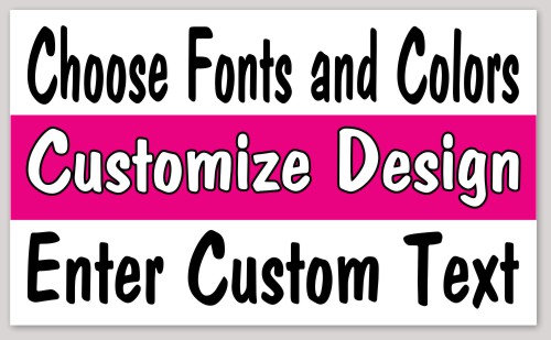 Template Rectangle Sticker with Center Stripe and Text