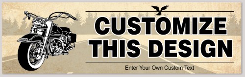 Template Bumper Sticker with Motorcycle and Eagle