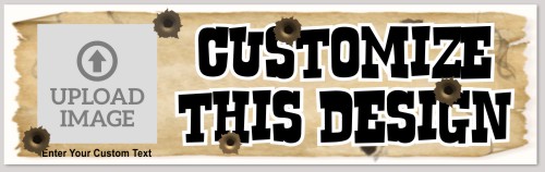 Template Bumper Sticker with Photo Upload and Country Back