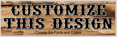 Bumper Sticker with Wood Background